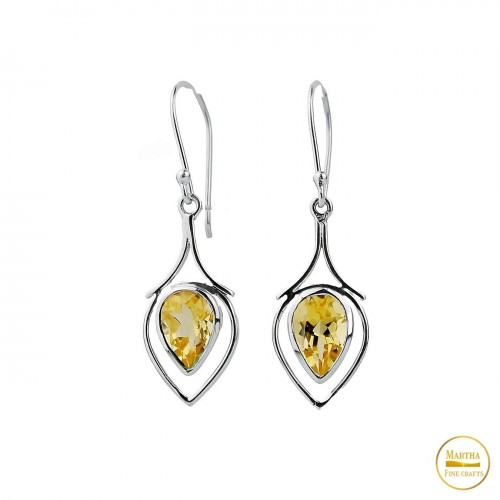 Citrine Boucles d'oreilles ER2 en argent 925